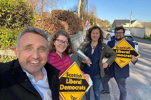 Alex Cole Hamilton campaigning in Aberdeenshire West